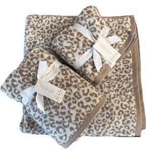 Rachel Zoe 8 Pc Set Leopard Cheetah Animal Print Bath Hand Towels Washcloths NWT